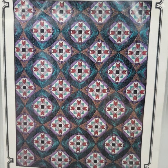 Oregon Star Quilt Pattern Herringbone Log Cabin Design Oregon Treasures 1994 - Picture 2 of 4